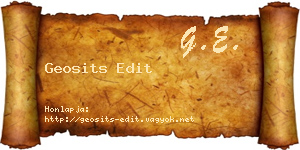 Geosits Edit névjegykártya